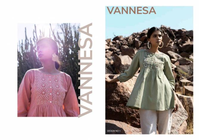 100 Miles Vannesa Cotton Embroidered Ladies Top Catalog
